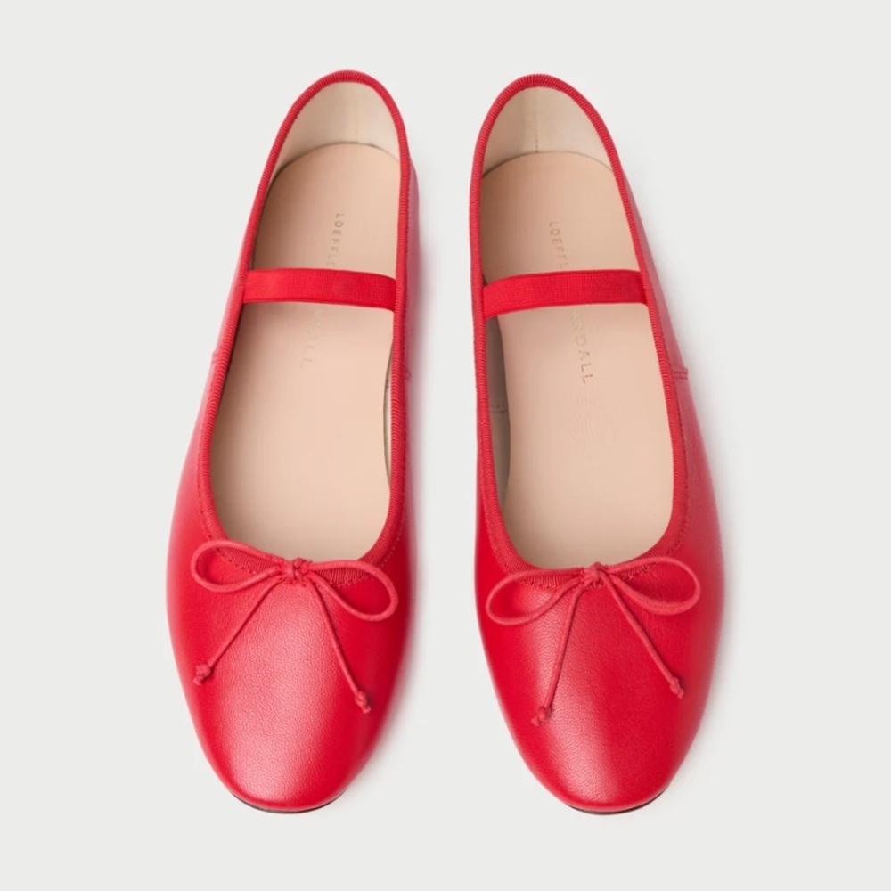 SOLD - Loeffler Randall Leonie Red Leather Ballet Flat